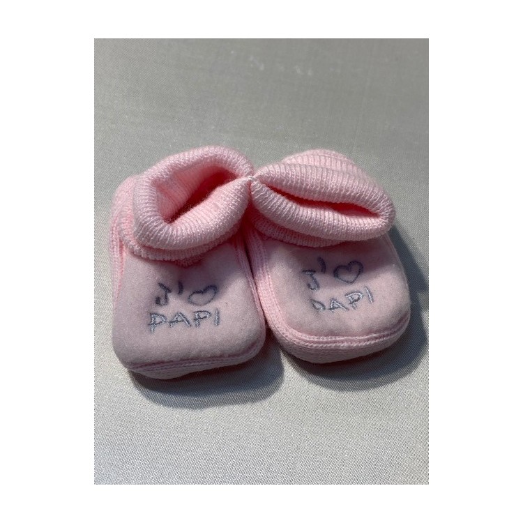 Chaussons "j'aime" rose
